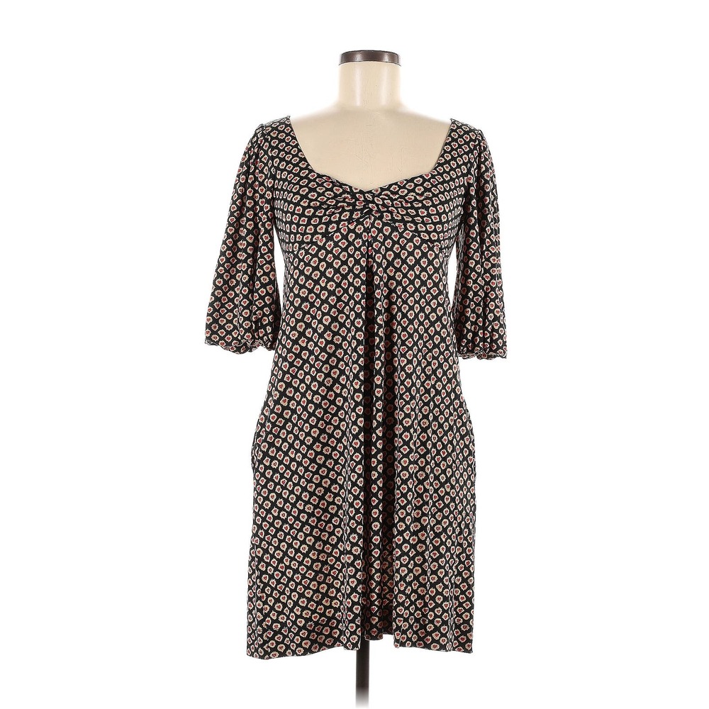 RARE Designer Diane von Furstenberg Hearts Print w Pockets Black Red Dress Sz 6